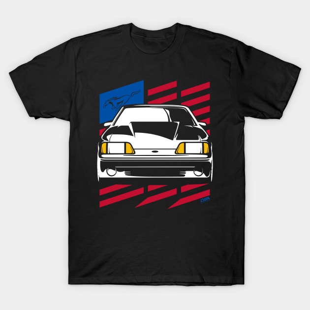 Foxbody Ford Mustang GT US Flag T-Shirt by LYM Clothing